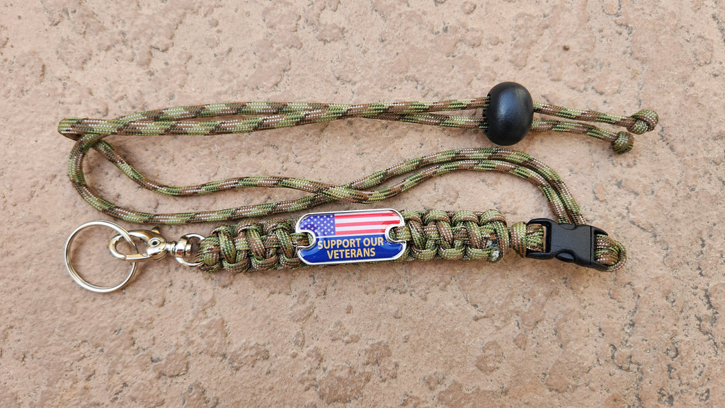 Dog Tag Medical ID Paracord Lanyard - Stainless Steel