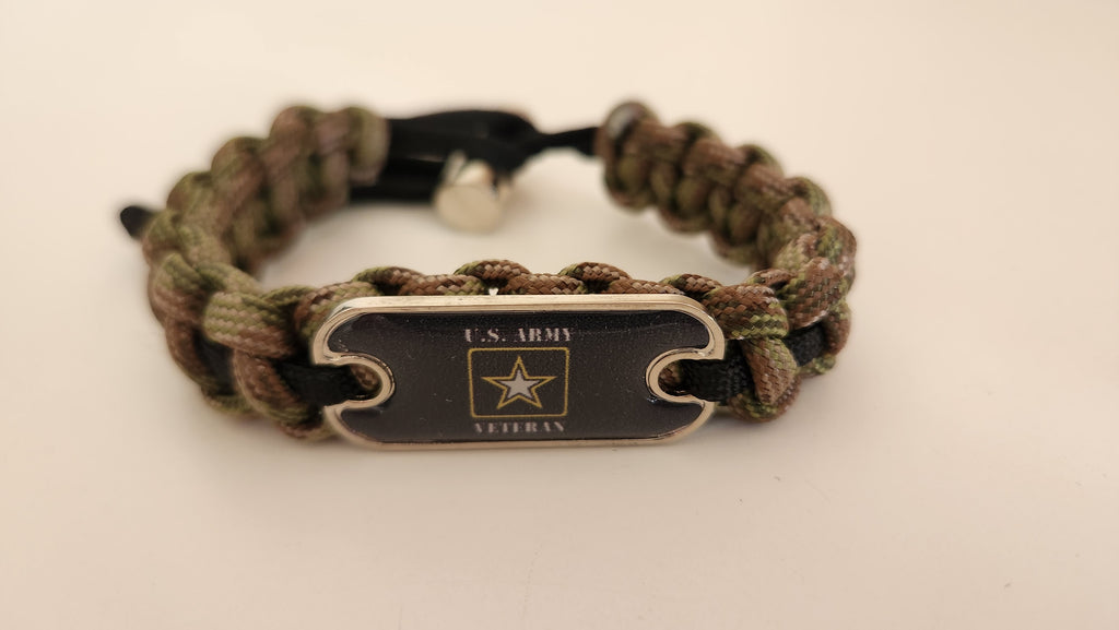 US Army Veteran Dog Tag Paracord Bracelet