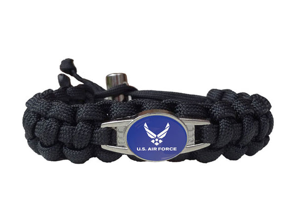 Air Force Paracord Survival Bracelet  Handmade By US Veterans - Handmade  By Heroes