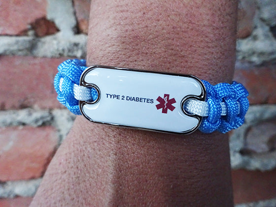 Customizable Dog Tag Medical ID Paracord Bracelet - Single Line