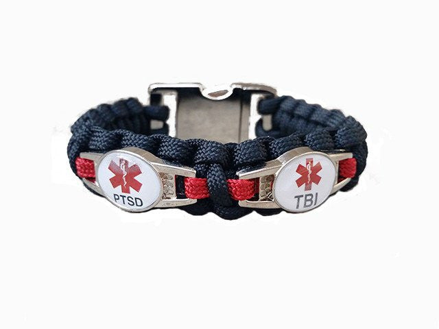2-Charm Customizable Medical ID Paracord Bracelet