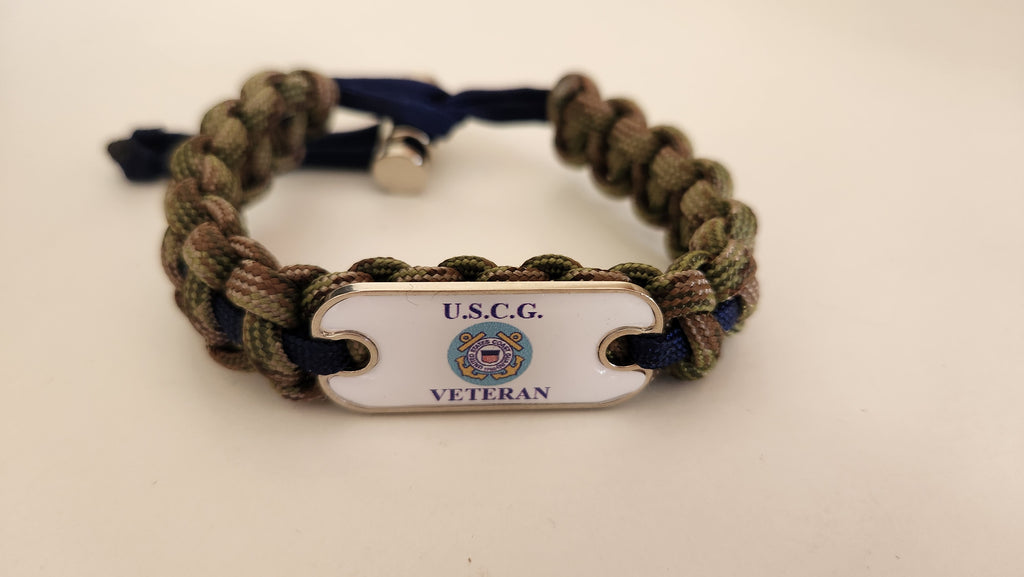 Coast Guard Veteran Dog Tag Paracord Bracelet