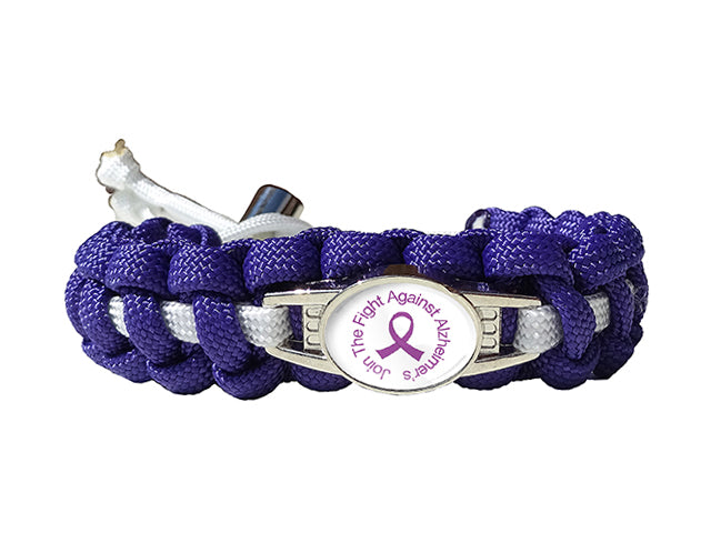 Alzheimer's Awareness Paracord Bracelet With Charm