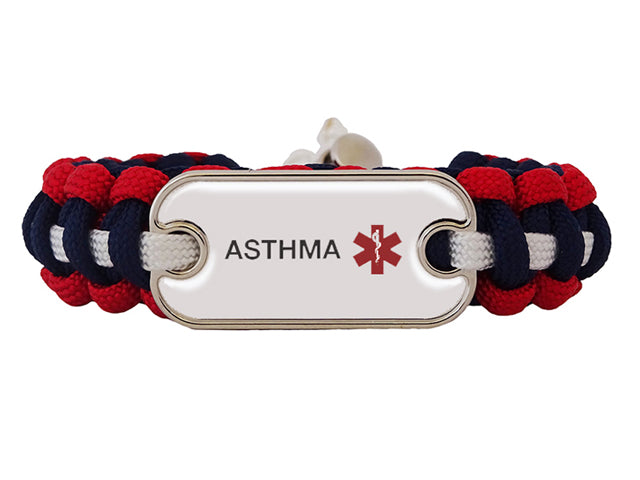Amazon.com: Asthma Medical ID Alert Bracelet with Embossed Emblem from  Stainless Steel. Style: Classic Wide, Premium Series. : Health & Household
