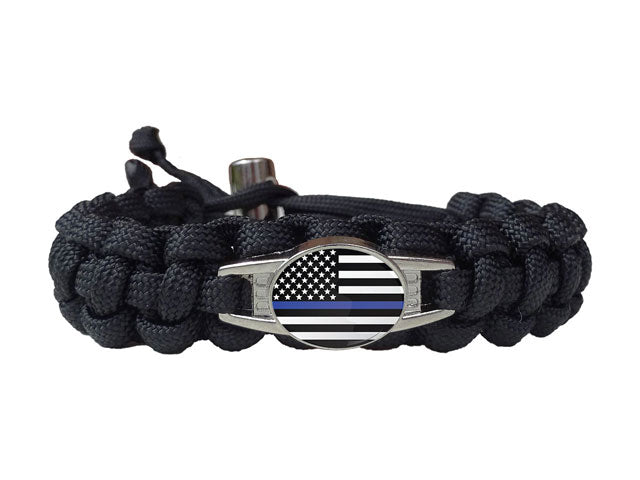 Police Skull Resin Paracord Bracelet – Tactical Black Vault™