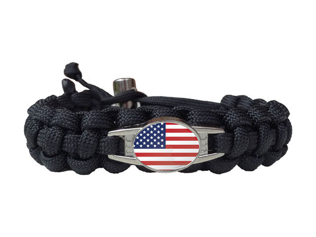 Paracord Bracelet With American Flag for Men Patriotic Bracelet
