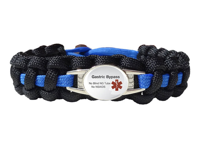 Medical ID Gastric Bypass Paracord Bracelet
