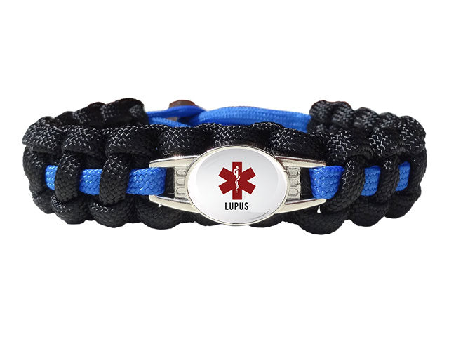 Lupus Awareness Heart Leather Cord Bracelet – Sterling Silver Plated Charm, Gift Box, Retail Packaging