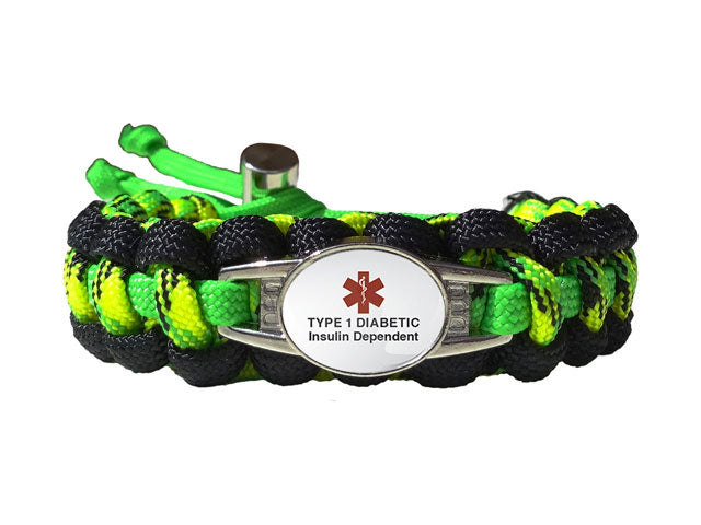 Bright Green Paracord Bracelet 7 1/4 Inches 