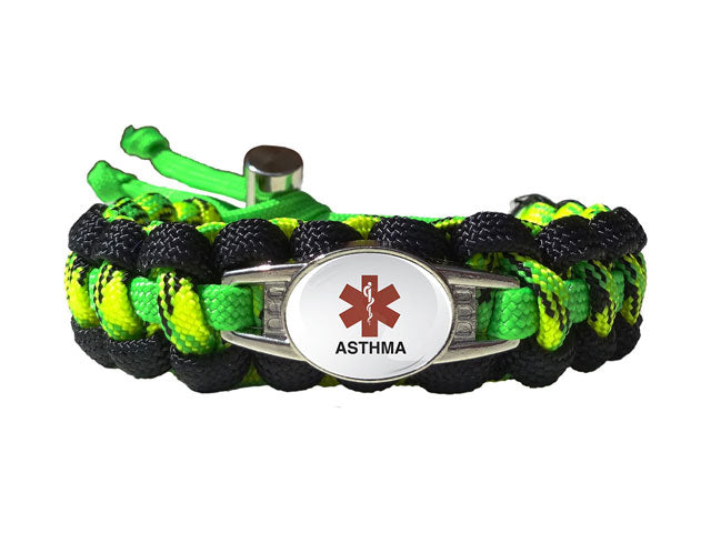 Personalized Medical Asthma Bracelet for Women Men Braided Leather ID  Bangle Disease Awareness Alert Wristband Customized Identification Jewelry  for Emergency Life Saver with Aid Bag - Walmart.com
