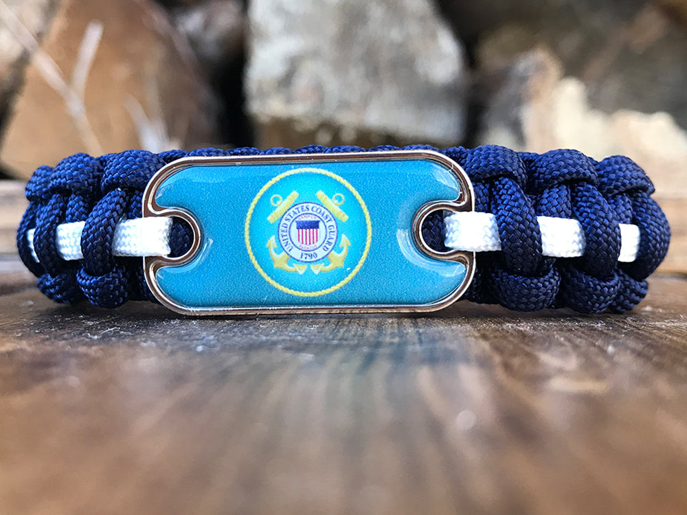 Coast Guard Dog Tag Paracord Bracelet
