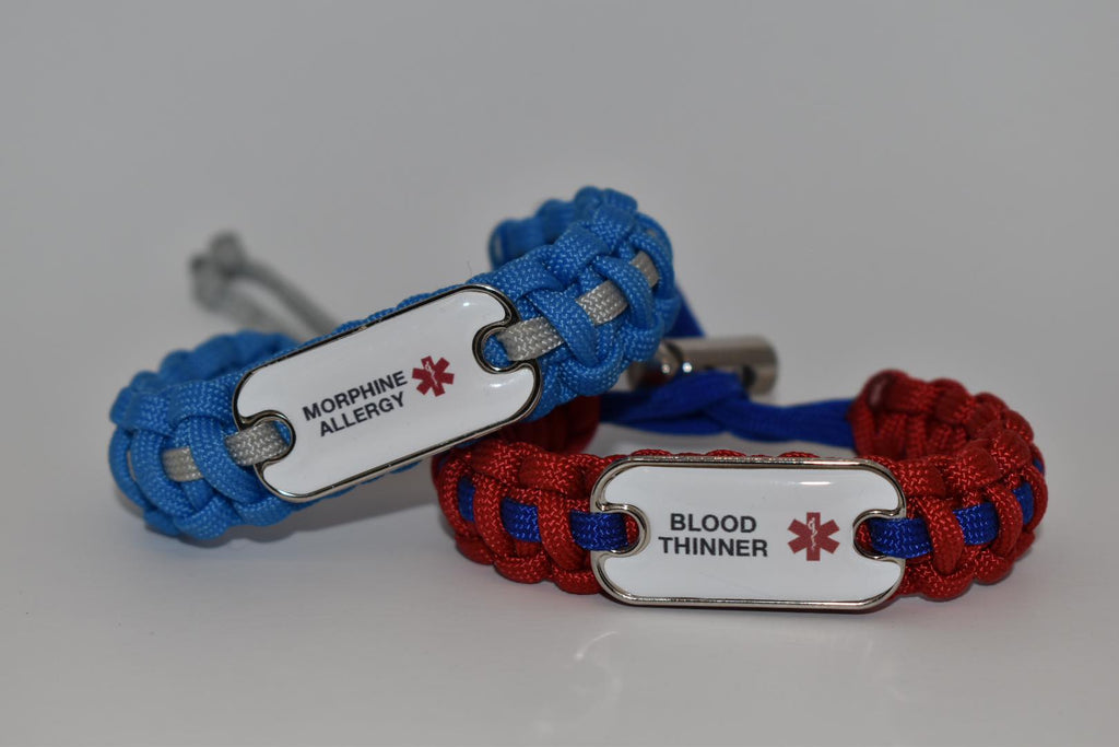 Medical ID Blood Thinner Paracord Bracelet  Handmade By US Veterans -  Handmade By Heroes