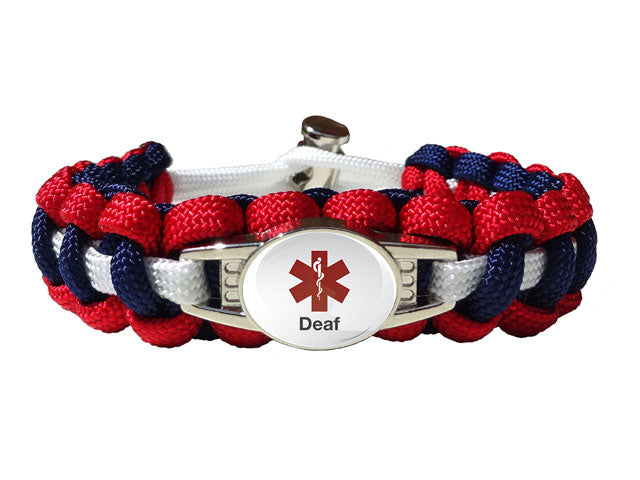 Medical ID Hearing Impaired Paracord Bracelet