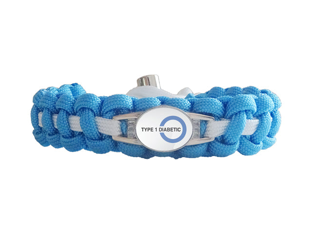 Medical ID Type Diabetic Paracord Bracelet - Main Image