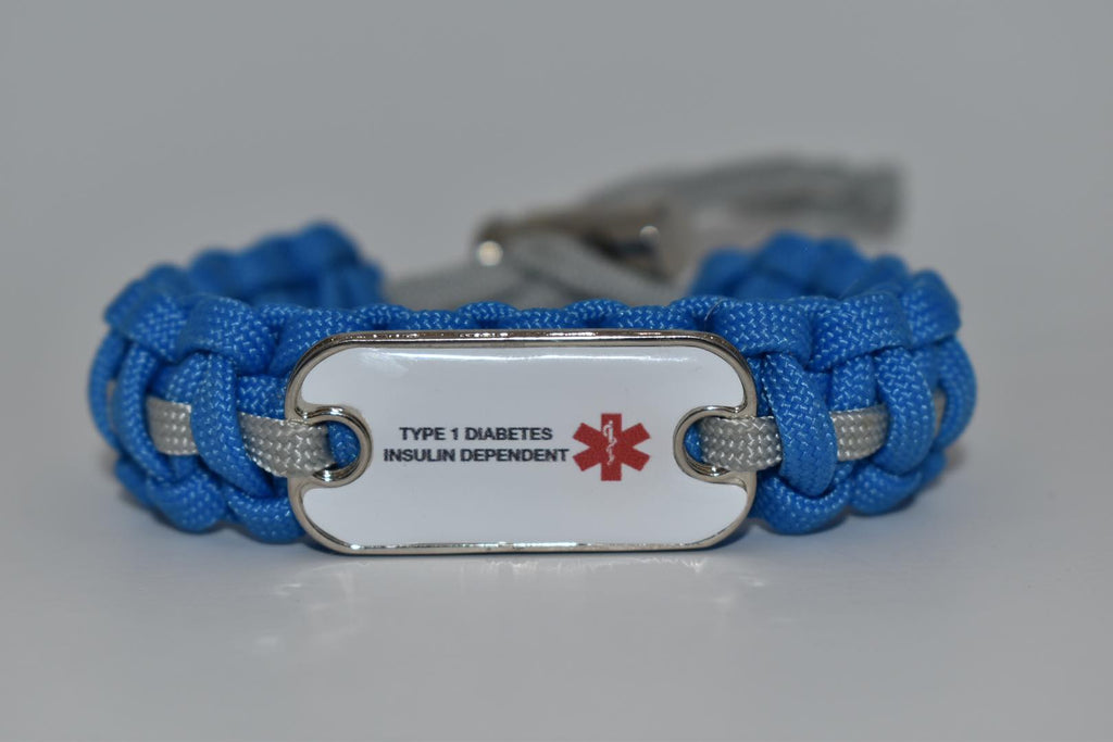 Medical ID Type Diabetic Insulin Dependent Paracord Bracelet