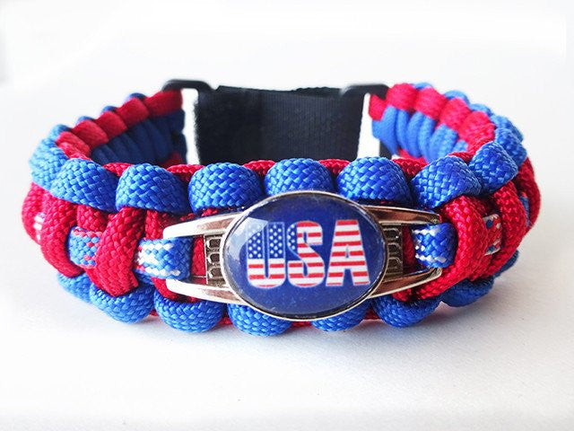 U.S.A Paracord Bracelet  Handmade by US Veterans - Handmade By Heroes