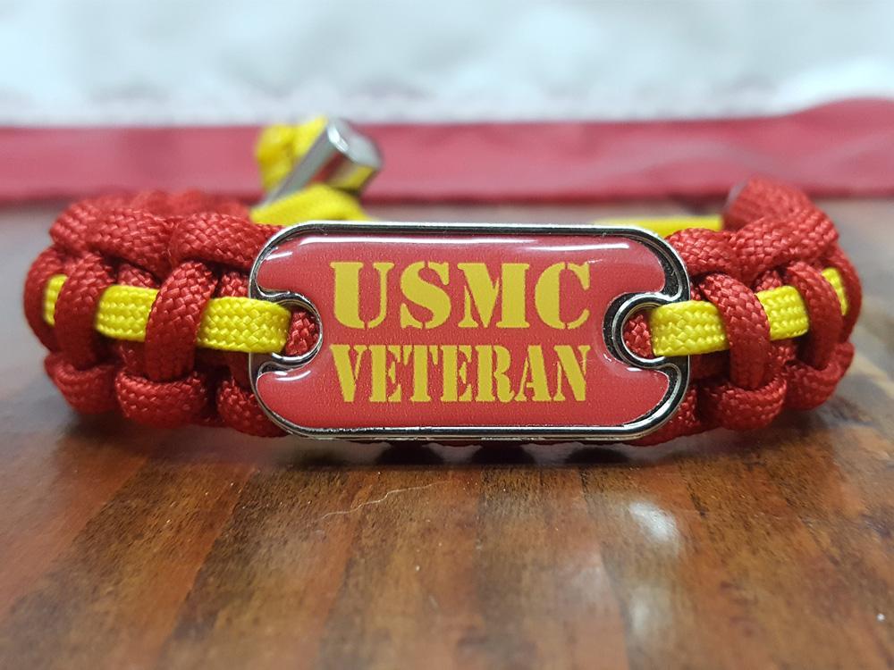 USMC Veteran Dog Tag Paracord Bracelet